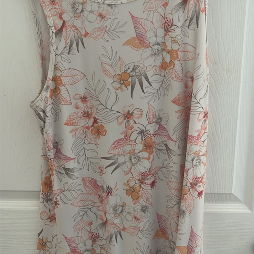 SO Cream Pink Floral Tank Top Sleeveless